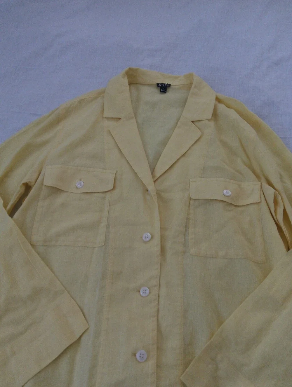 J Crew Women's Yellow Roll Tab Sleeve Button Down Shirt 12